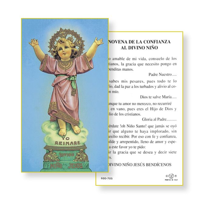 Nino Divino Holy Card in Spanish - William J Hirten Co
