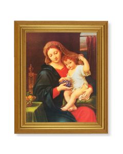 10" x 12" Gold Leaf Finish Beveled Frame with 8" x 10" Mignard: Madonna of Grapes Textured Art