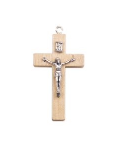 1 1/2" Natural Wood Crucifix
