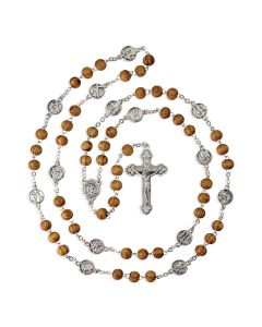 Stations of the Cross Wood Bead Rosary