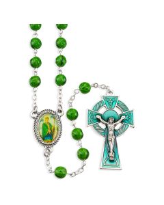 Saint Patrick Rosary with Shamrock Beads