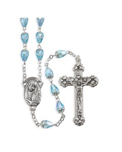 Aqua Tear Shaped Bead Rosary