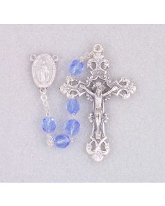 Sapphire Aurora Borealis Bead Rosary