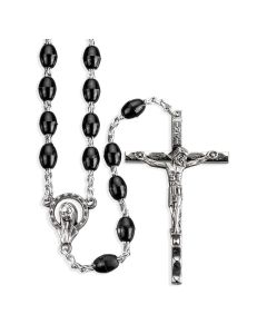 Black Plastic Bead Rosary