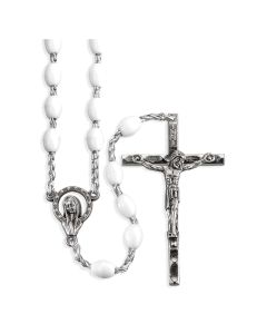 White Plastic Bead Rosary