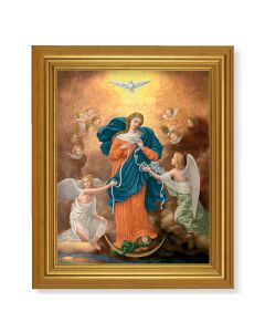 10" x 12" Gold Leaf Finish Beveled Frame with 8" x 10" Our Lady Untier of Knots Textured Art