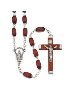 Maroon Boxwood Bead Rosary