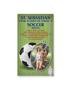 Oval Saint Sebastian Mens Soccer Medal on a 24" Chain