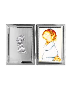 5" x 7" Standing Pearlized Praying Little Girl Photo Frame-P65