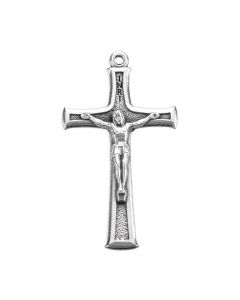 1 1/2" Antiqued Silver Oxidized Flared Crucifix