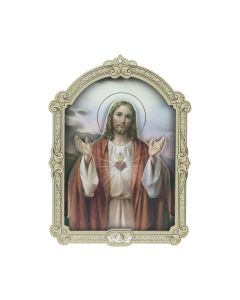 5" Cathedral 3D Plaque Sacred Heart of Jesus