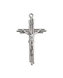 2" Log Style Metal Crucifix