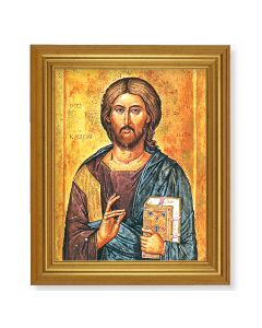 10" x 12" Gold Leaf Finish Beveled Frame with 8" x 10" Christ The All Knowing Textured Art