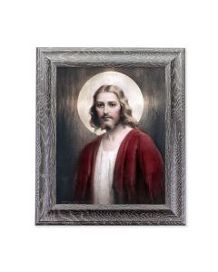 10 1/2" x 12 1/2" Grey Oak Finish Frame with an 8" x 10" Jesus Confide in Me Print