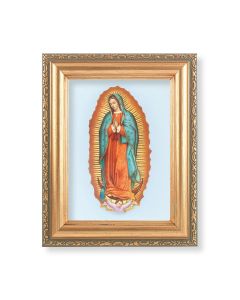 5.5" x 7" Antique Gold Frame with an Our Lady of Guadalupe Print