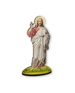 6" Christ the Teacher Laser Cut Wood Statue with Biography