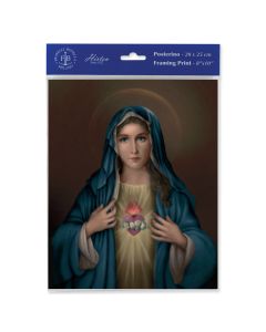 8" x 10" Simeone: Immaculate Heart of Mary Print (sold in inc. of 3)