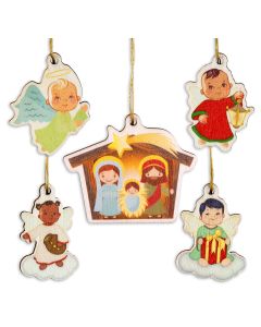 5-pc Children's Buildable Nativity Ornament Set