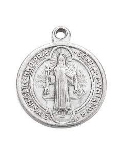 7/8" St. Benedict Jubilee Medal in Antiqued Silver Finish