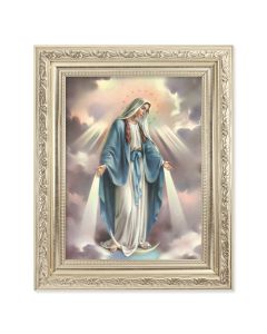 8.25" x 10.25" Silver Ornate Frame with a 6" x 8" Our Lady of Grace Print