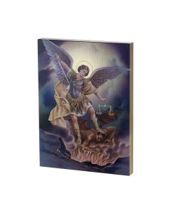 Saint Michael Textured Wood Plaque