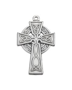 1 1/2" Silver Oxidized Celtic Crucifix