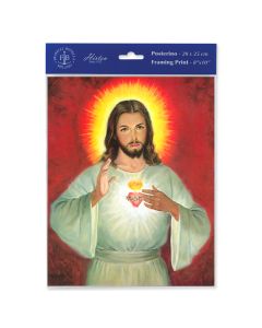 8" x 10" The Sacred Heart of Jesus Print  (sold in inc. of 3)