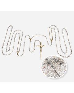 8mm Crystal Aurora Glass Bead Gold Wedding Lasso Rosary