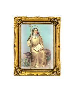 3" x 2" Antique Gold Frame with Saint Monica Print-P65