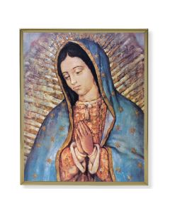 11" x 14" Gold Plaque Frame with a Our Lady of Guadalupe Bust Print