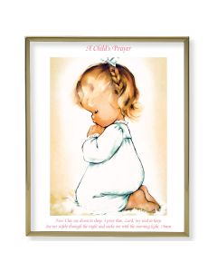 8" x 10" Gold Plaque Frame with a Praying Girl Print