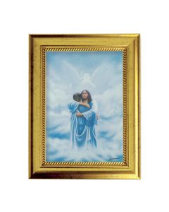 6 3/4" X 8 3/4" Gold Leaf Finish Frame with 5" X 7" Welcome Home Textured Art