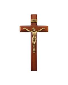 11" Two Tone Cross with Museum Gold Finish Corpus