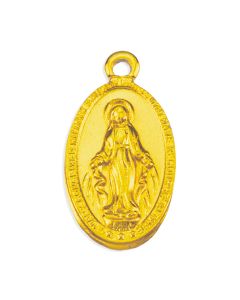 11/16" Miraculous Medal in Gold Finish