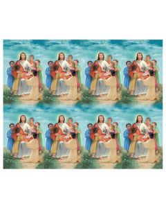 Christ with Children Eight-Up Micro Perforated Holy Cards