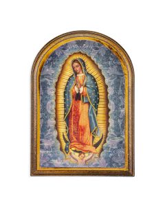 Our Lady of Guadalupe Arched Wood Plaque