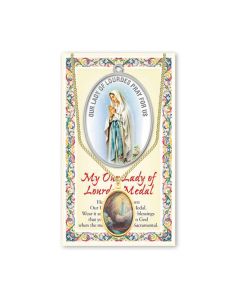 Our Lady of Lourdes Epoxied Patron Saint Medal and a 18" Chain
