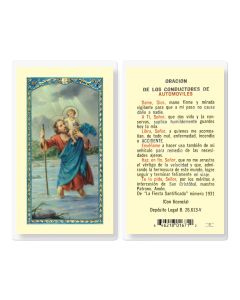 Oracion a San Cristobal De Los Conductores Holy Card