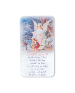 3 1/2" x 6 1/2" Guardian Angel Image on Pearlized White Plaque