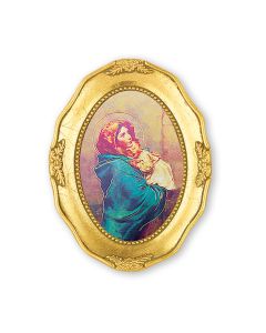 3 1/2" x 4 1/2" Gold Leaf Framed with a Madonna of the Street Print-P65