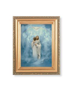 5.5" x 7" Antique Gold Frame with a Christ Welcome Home Print
