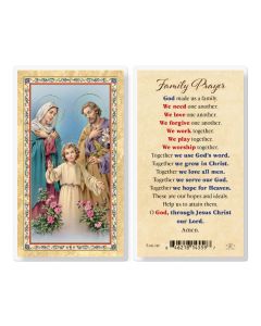 God Made Us a Family Laminated Holy Card. Inc. of 25