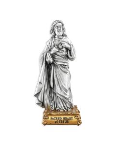 4 1/2" Pewter Sacred Heart Statue, Gift Boxed-P65