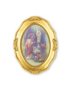 3 1/2" x 4 1/2" Gold Leaf Frame with a First Communion Boy Print-P65