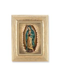3 3/4" x 4 1/2" Gold Frame with a Our Lady of Guadalupe Print-P65