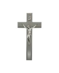 10" Grey Cross with Italian Silver Tone Corpus