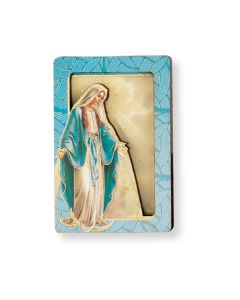 Our Lady of Grace Magnetic Standing Wooden Plaque