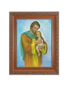8.25" x 10.25" Ornate Wood Frame with a 6" x 8" Saint Joseph Print
