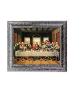 10 1/2" x 12 1/2" Grey Oak Finish Frame with an 8" x 10" The Last Supper Print