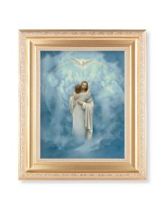 10 1/4" x 12 1/4" Satin Gold Frame with an 8" x 10" Christ Welcoming Home Print
